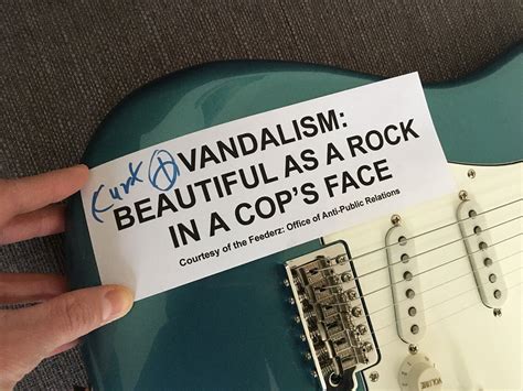 Kurt Cobain VANDALISM Strat Sticker Autograph Signed Beautiful rock Cop ...