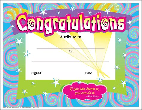 30 Congratulations Awards (Large) Swirl Certificate Pack pertaining to ...