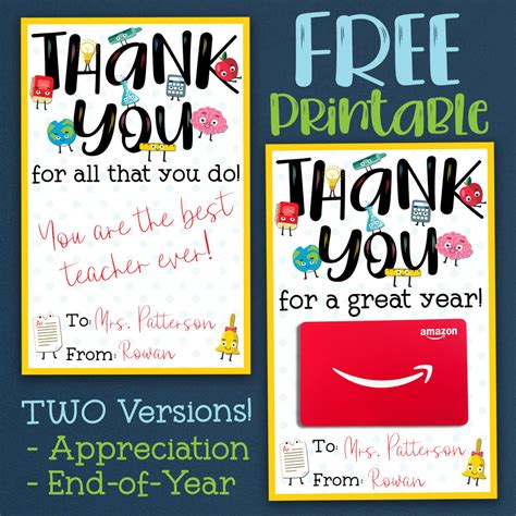 Free Printable Teacher Appreciation Notes - Printable Form, Templates and Letter