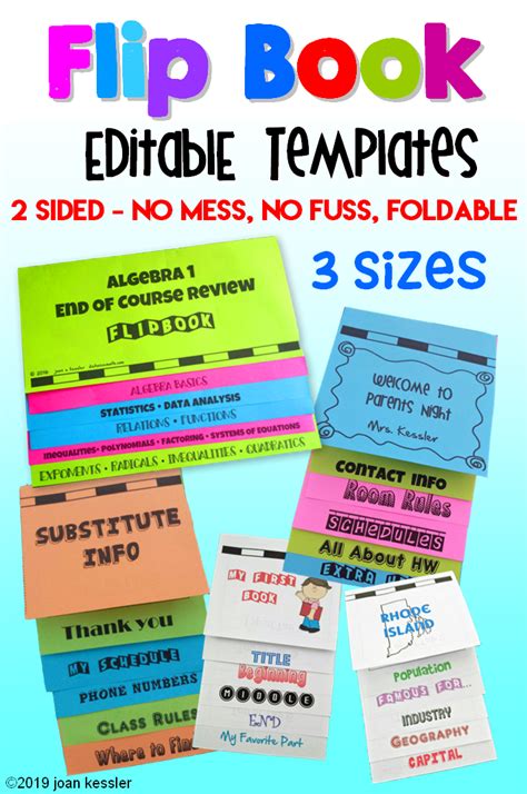 Editable Flip Book Templates in 3 sizes. Easy, No mess, foldable, paper ...