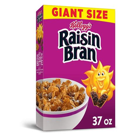 Kellogg's Raisin Bran Breakfast Cereal, High Fiber Cereal, Made with ...