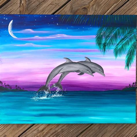 Dolphin Painting, Dolphin Art, Ocean Painting, Amazing Art Painting, Art Painting Acrylic ...