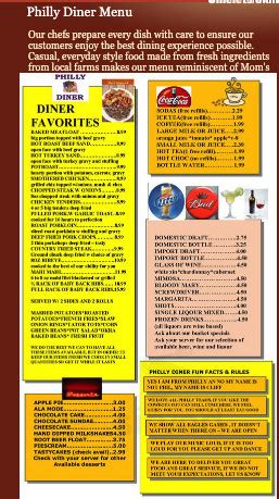 Philly Diner menu in DeLand, Florida, USA