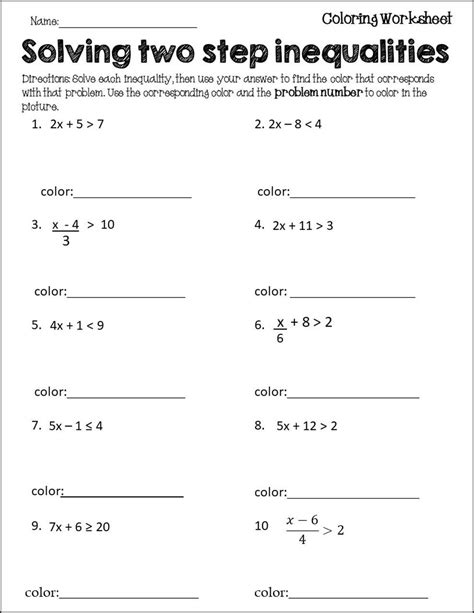 Solving Equations And Inequalities Worksheet