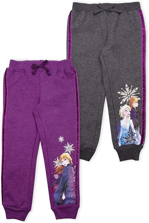 Disney 2-Pack Frozen Joggers Pants, Elsa Joggers for Girls, Kids, and ...