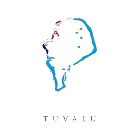 Tuvalu country flag inside map contour design icon logo. Map outline and flag of Tuvalu, a Light ...