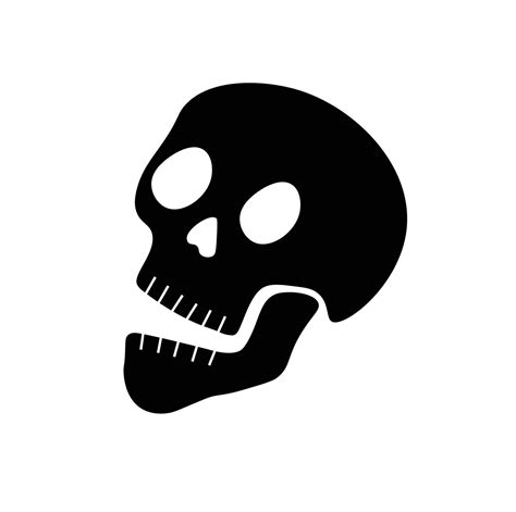 Skull silhouette illustration vector in cartoon style on white ...