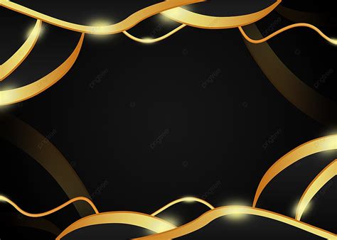 Black Background With Gold Ornament Waves, Black Background, Black Gold Background, Black ...