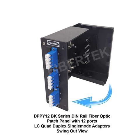 DIN Rail Fiber Optic Patch Panel with LC Quad Duplex DPPY12 BK Series ...