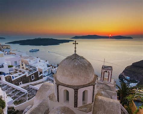 Santorini Fira Sunset Poster by George Papapostolou Photographer ...