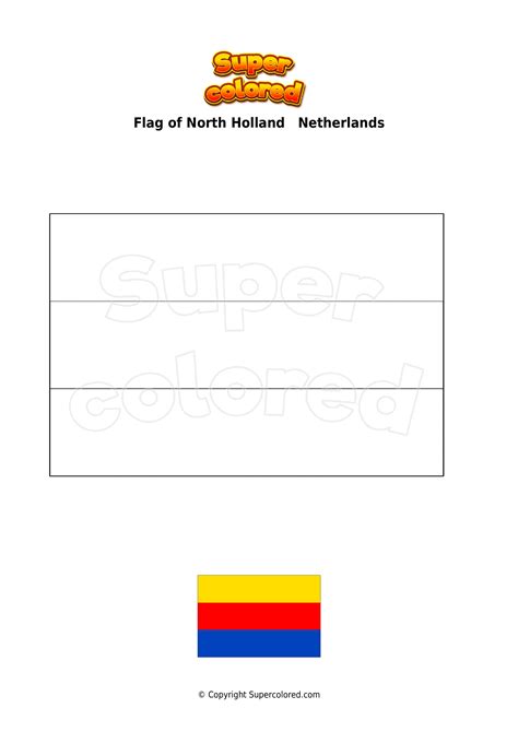 Coloring page Flag of North Holland Netherlands - Supercolored.com