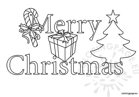 Merry Christmas clipart black and white | Coloring Page