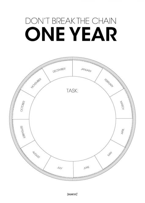 One year – Don’t break the chain wheel – Habit making poster – Organicers organize nicer with ...