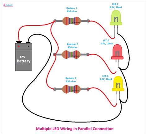 LED Connection Diagram and Wiring Procedure - Series, Parallel - ETechnoG