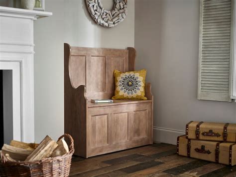 Chalked Oak Monks Bench with Storage | Bench with storage, Monks bench, Hallway storage