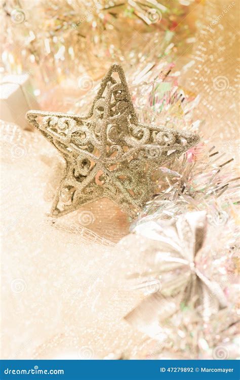 Golden Christmas Decorations Stock Photo - Image of decorations ...