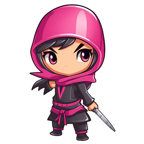 Cute Ninja Girl Clipart Illustration AI Generative 27238512 PNG