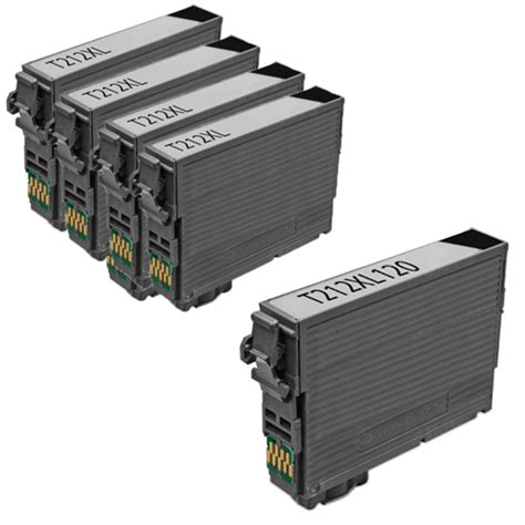 5 Pack Epson 212XL XP-4100, XP-4105, WF-2830, WF-2850 Compatible High Yield Ink Cartridges