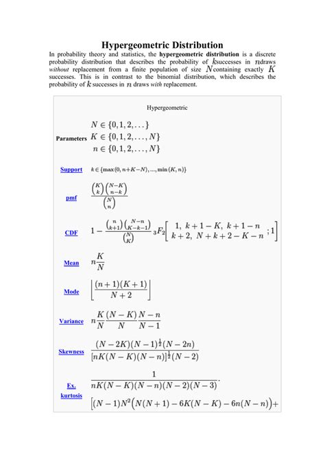 Hypergeometric Distribution