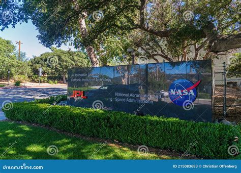 NASA and JPL Logo at the Entrance To the Space Flight Operations ...