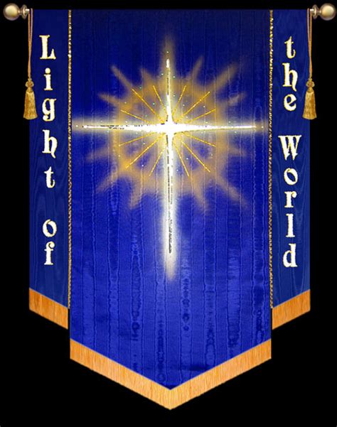 Light of the World with Side Panels - Traditional Church Banner - Christian Banners for Praise ...