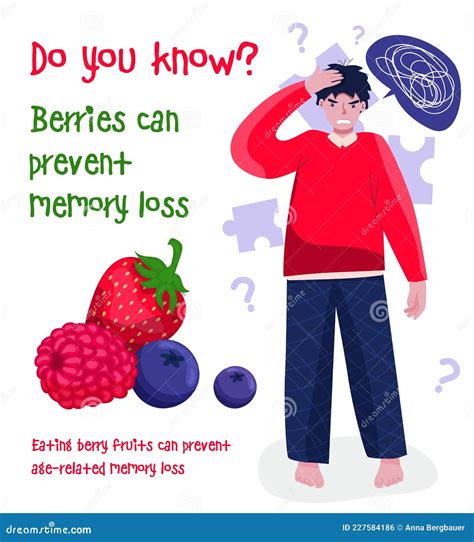 Berries Benefits. Top Foods for Brain Health Stock Vector ...