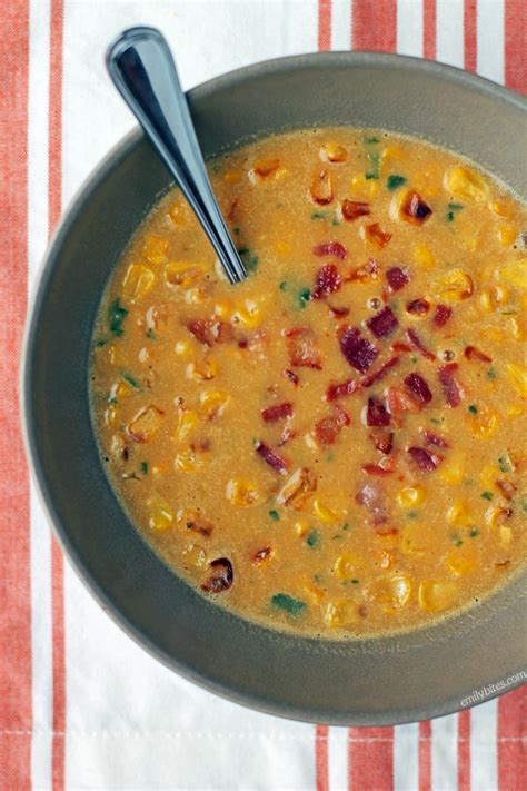 Roasted Corn Soup - Emily Bites