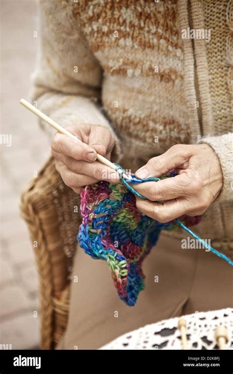 hands of old woman knitting wool, close up Stock Photo, Royalty Free Image: 53286566 - Alamy