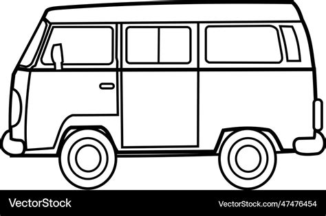 Van outline Royalty Free Vector Image - VectorStock