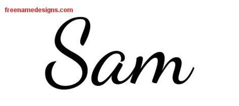 Lively Script Name Tattoo Designs Sam Free Printout - Free Name Designs