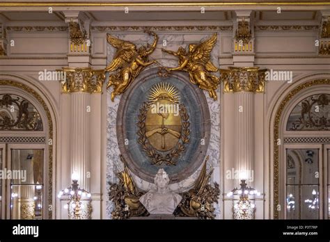 Argentina Coat of Arms in a Hall inside Casa Rosada Presidential Palace - Buenos Aires ...