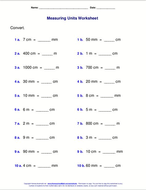 Free grade 3 measuring worksheets