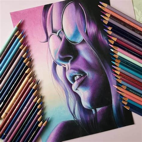 10 Color and 3 B&W Portraits in 2020 | Colorful drawings, Color pencil art, Portrait drawing