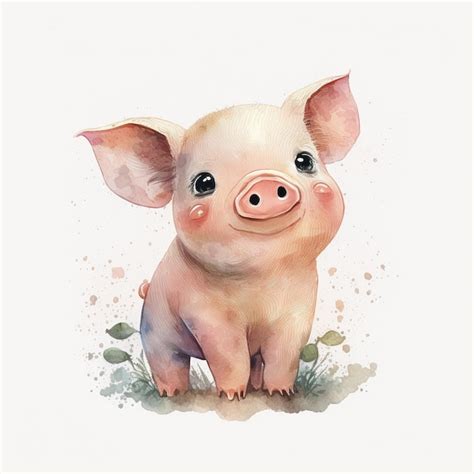 Premium Photo | Watercolor Pig