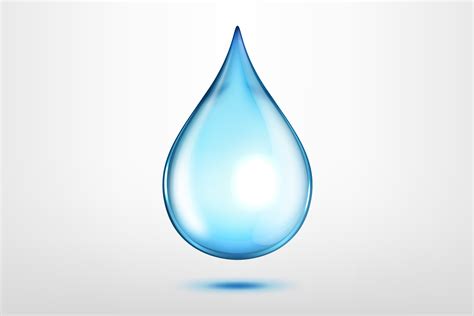 High Quality Water Drop Isolated on White Background, Different from Similar Vector. Vector ...