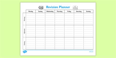 Printable Weekly Revision Planner (Teacher-Made)