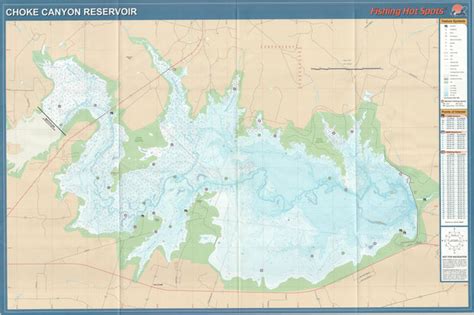 Choke Canyon Reservoir fishing map – Texas Map Store