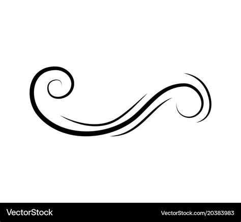 Hand drawn ink swirly line unique divider Vector Image