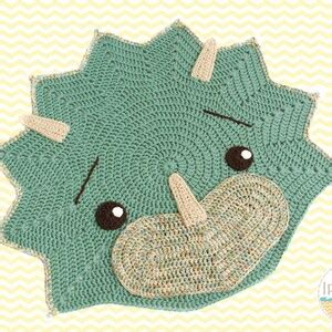 CROCHET PATTERN Triceratops Dinosaur Animal Rug - Etsy