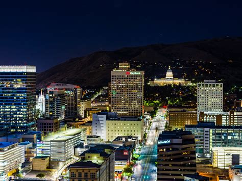 Salt Lake City Skyline at Night — Drew Armstrong Fine Art Photography