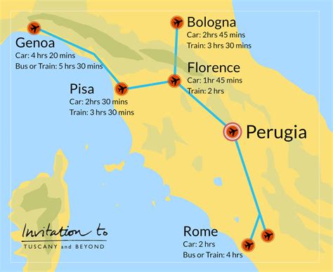 How to get to Perugia, Umbria, Italy: