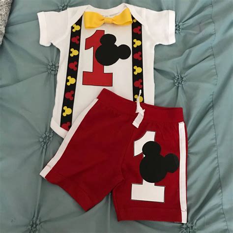 Mickey Mouse Birthday Shorts Set | Etsy