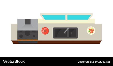 Top view kitchen interior element Royalty Free Vector Image