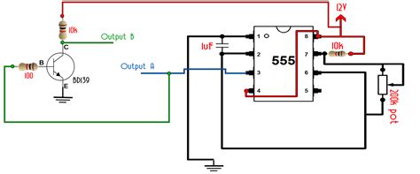 555 Timer Ic Based Inverter Circuit - Wiring View and Schematics Diagram