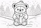 Premium Photo  A Drawing Of Teddy bear In winter Cloths snow sketch template
