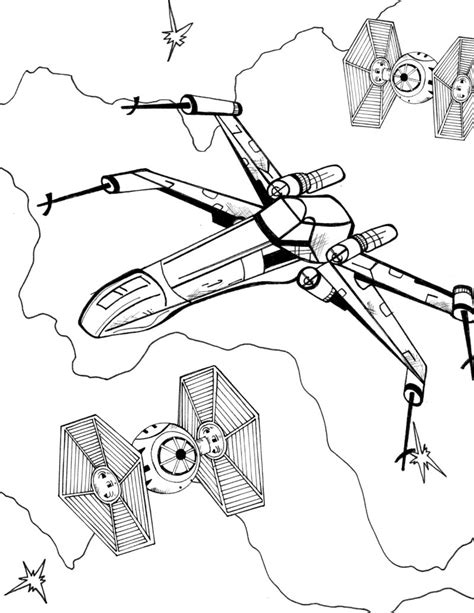 X Wing Colouring Page