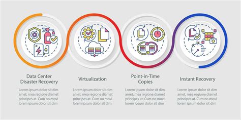 Disaster recovery approaches loop infographic template. Damage ...