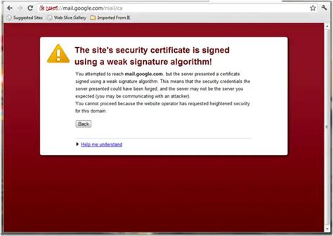 Chrome remains displaying the security certificate error message ...