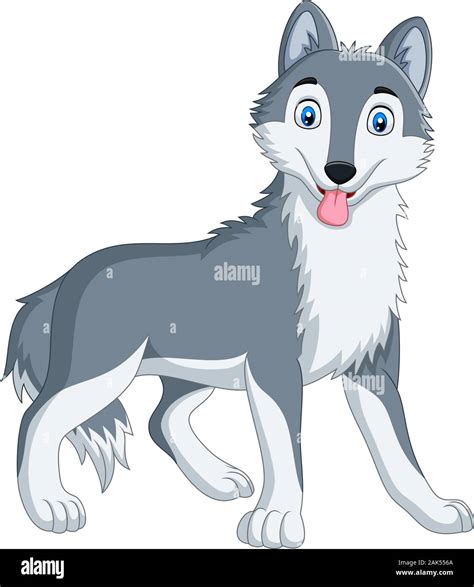 Cute wolf cartoon on white background Stock Vector Image & Art - Alamy