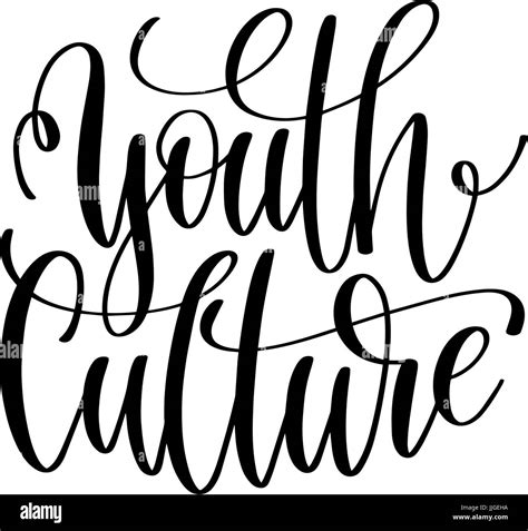 La cultura juvenil en blanco y negro hand lettering inscripción Imagen Vector de stock - Alamy